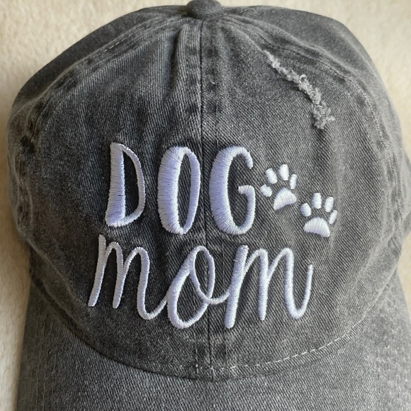 Dog Mom Baseball Hat - Washed Black Adjustable OS - Picture 2 of 8